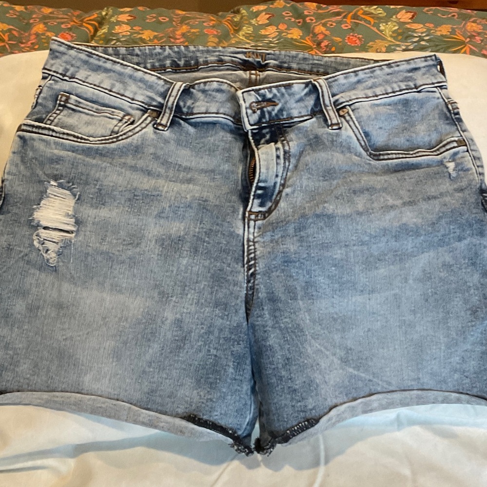 Kut from the Kloth Light Blue Distressed Jean Shorts